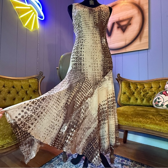 Y2K Eva Blue Asymmetrical Fairycore Sequin Dress Size 10 - Picture 3 of 15